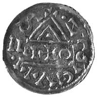 książę Henryk V, denar, Aw: W szerokim krzyżu po