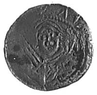 denar, Aw: Książę z mieczem, Rw: Popiersie biskupa, Kop.III.i, Str.42.ar, Gum.86