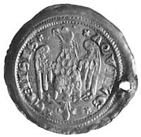 Rajmund 1273-1299, denar, Aw: Matka Boska z dzieciątkiem i napis RAIMOND.PA, Rw: Orzeł i napisAQVI..