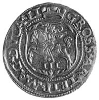 trojak 1562, Wilno, Aw: Monogram i napis, Rw: Pogoń w tarczy i napis, Kop.V.l -r-, Gum.621