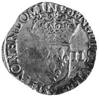 1/4 ecu 1580, Rennes, Aw: Krzyż równoramienny i napis, Rw: Tarcza herbowa i napis, Kop.86.I.3 -r-