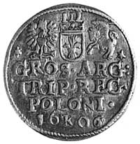trojak 1606, Kraków, j.w., Kop.LIVk.3b -rr-, Wal.XCV R3