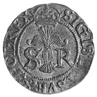 1/2 öre 1597, Stockholm, Aw: Herb Wazów, po bokach S-R i napis, Rw: Tarcza herbowa szwedzka i napi..