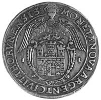 talar 1632, Toruń, Aw: Insygnia koronne i napis,