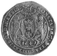 talar 1649, Gdańsk, Aw: Popiersie i napis, Rw: Herb Gdańska i napis, Kop.218.II.1a -r-, Dav.4358