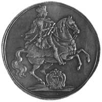 talar wikariacki 1711, Drezno, Aw: Insygnia koronacyjne i napis, Rw: Król na koniu, Kop.217.Ia -r-..