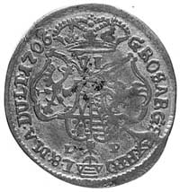 szóstak 1706, Grodno, Aw: Popiersie i napis, Rw: Tarcze herbowe i napis, Kop.311.I.1 -r-, Merseb.1..