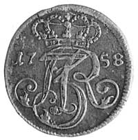 trojak 1758, Gdańsk, Aw: Monogram królewski, Rw: