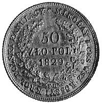 50 złotych 1829, Warszawa, Aw: j.w., Rw: Nominał