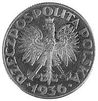 2 złote 1936, żaglowiec, srebro, 4,4 g. nie notowana w literaturze lustrzanka z napisem PRÓBA bity..