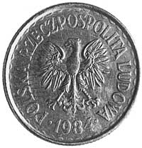 1 złoty 1984, Warszawa, nie notowana w literaturze złotówka bita na krążku miedzioniklowym, unikat
