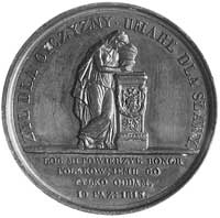 medal sygnowany CAUNOIS, wybity w Paryżu na pamiątkę śmierci księcia Józefa Poniatowskiego w 1813 ..
