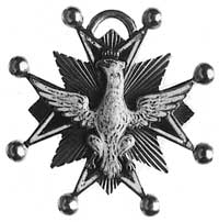 miniatura krzyża Orderu Orła Białego typ z lat 1764-1831, złoto emaliowane 30 mm, 6,4 g.