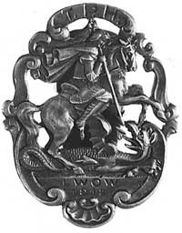 odznaka Towarzystwa Przyjaciół Harcerzy- Lwów 1912 r., srebro puncowane, 34,5 x 27 mm, 13 g., wyko..
