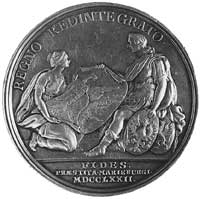 medal sygnowany I.A. (Jakub Abram- medalier berliński) wybity w 1772 r. na pamiątkę przyłączenia d..