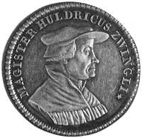 medal sygnowany A. (Alberli), wybity w 1819 r. (Zürich), Aw: Popiersie Zwinglego i napis wokoło, R..