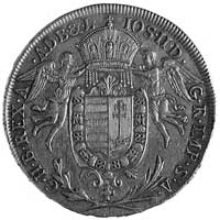 półtalar 1786, Wiedeń (bity dla Węgier), Aw: Tarcza herbowa Węgier ozdobna, Rw: Madonna, poniżej l..