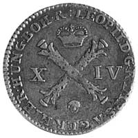 XIV liardów 1792, Bruksela, Aw: Krzyż Burgundzki, Rw: Orzeł Habsburski, Her.91, rzadki typ monety