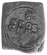 8 groszy 1634, klipa- moneta oblężnicza z kontrm
