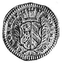 ćwierćdukat 1700, Aw: Tarcza herbowa i napis, Rw: Baranek trzymający flagę z napisem PAX, Kellner ..