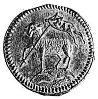 ćwierćdukat 1700, Aw: Tarcza herbowa i napis, Rw: Baranek trzymający flagę z napisem PAX, Kellner ..