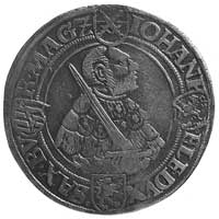 talar 1543, Annaberg, Aw: Popiersie Jana Fryderyka i napis, Rw: Popiersie Maurycego i napis, Merse..