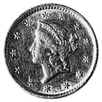 dolar 1853, Filadelfia, Aw: Głowa Wolności w lewo i wokół 13 gwiazdek, Rw: Nominał i data w wieńcu..