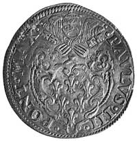 Paweł III 1534-1549, AR paolo, Aw: Tarcza herbowa i napis, Rw: Stojący św. Paweł i napis, Ber.909