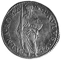 Paweł III 1534-1549, AR paolo, Aw: Tarcza herbowa i napis, Rw: Stojący św. Paweł i napis, Ber.909