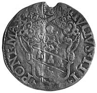 Juliusz III 1550-1555, AR giulio, Ancona, Aw: Tarcza herbowa, Rw: Stojący św. Piotr i napis, Ber.1..