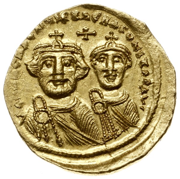 solidus 616-625, Konstantynopol; Aw: Popiersia o