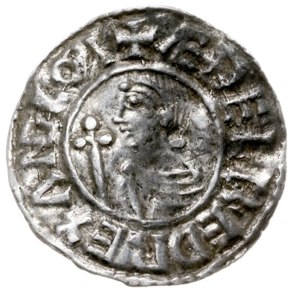 denar typu crux, 991-997, mennica Canterbury, mi