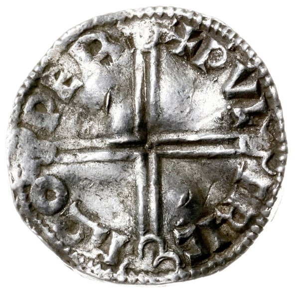 denar typu long cross, 997-1003, mennica Wareham, mincerz Wulfric