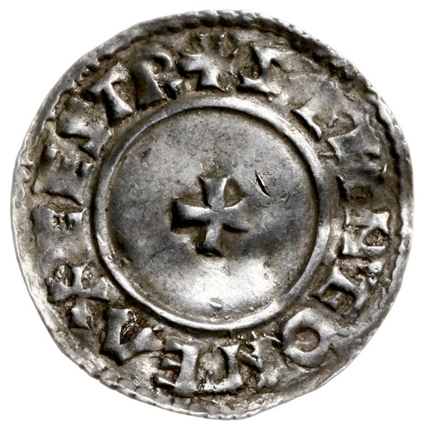 denar typu small cross, 1009-1017, mennica Exeter, mincerz Saewine