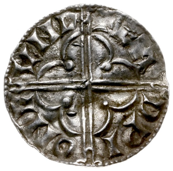 denar typu quatrefoil, 1018-1024, mennica London, mincerz Eadwig lub Eadwine