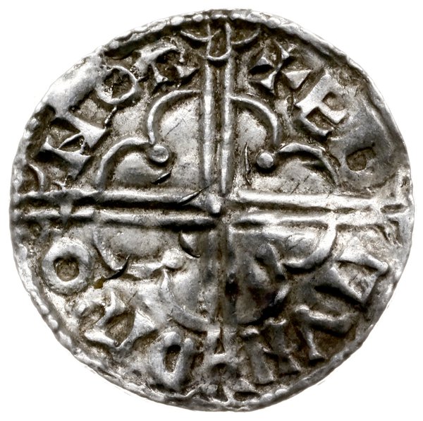 denar typu quatrefoil, 1018-1024, mennica Norwich, mincerz Eadmund