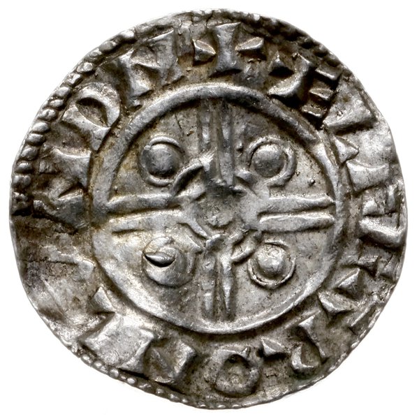 denar typu pointed helmet, 1024-1030, mennica Lo