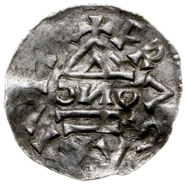 denar 972-999, mennica Praga; Aw: Krzyż prosty z