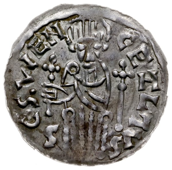 denar przed 1050r.; Aw: Popiersie księcia z chor