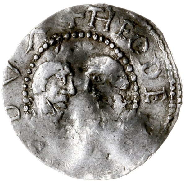 denar 987-1027; Aw: Dwa popiersia zwrócone ku so