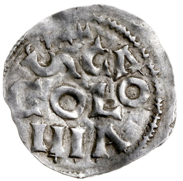 denar 1002-1024; Aw: Krzyż z kulkami w kątach, H
