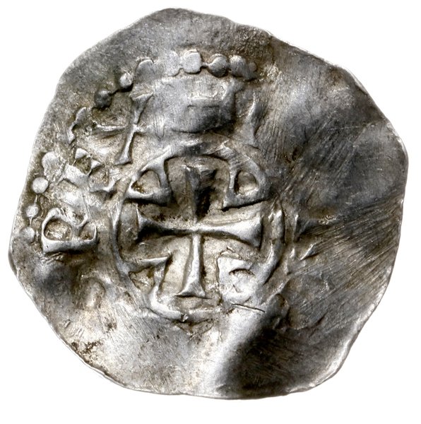denar 1016-1047; Aw: Krzyż z klinami w kątach; R