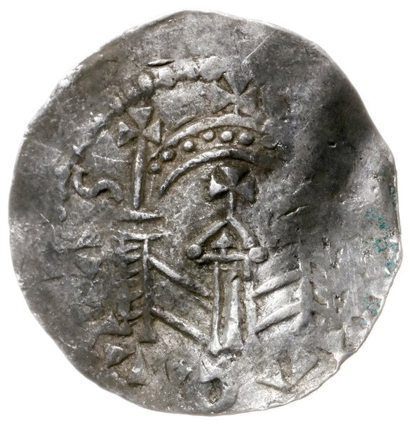 denar naśladujący monety bizantyjskie 1002-1024;