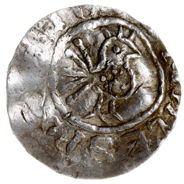 denar typu princes polonie, odmiana pierwotna (niezbarbaryzowana) z lat ok. 1000-1003