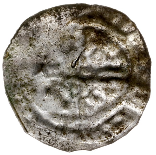 denar dwustronny typu princes polonie, odmiana zbarbaryzowana po 1000 r.