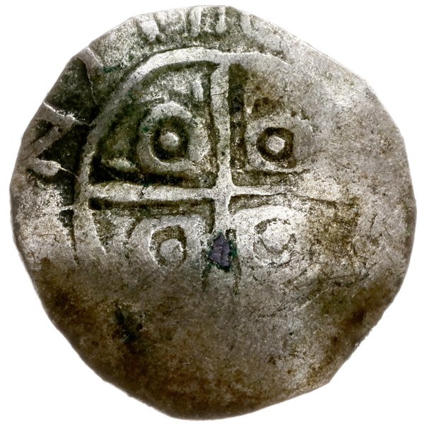 denar jednostronny typu princes polonie, odmiana zbarbaryzowana po 1000 r.
