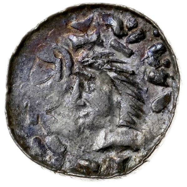 denar 1081-1102, Kraków lub Płock; Aw: Głowa w l