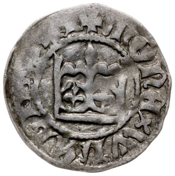 półgrosz koronny z lat 1431-1434; bez znaku pod 