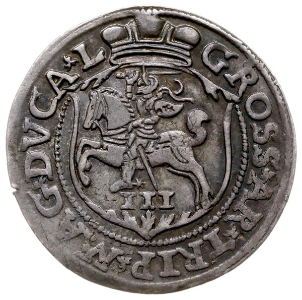 trojak 1563, Wilno; monogram bez prążków, końców