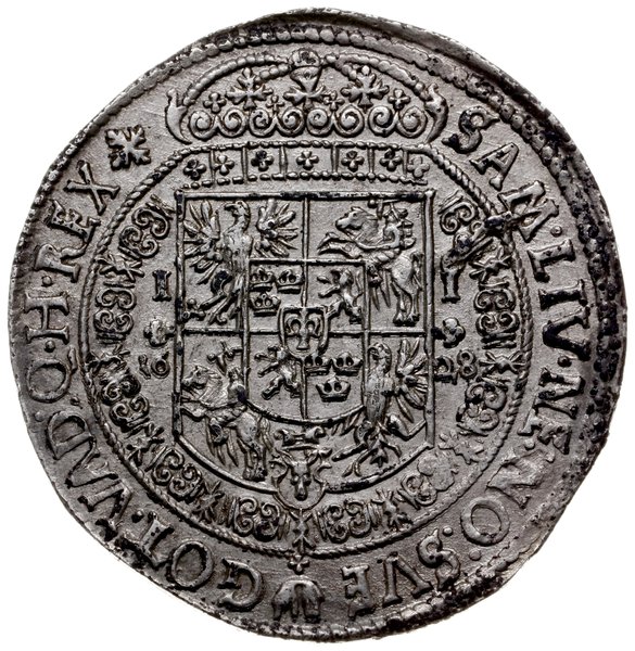 półtalar 1628, Bydgoszcz; Aw: Popiersie króla i 